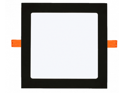 Černý vestavný LED panel 24W čtverec 300x300mm denní bílá