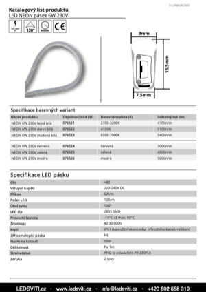 Náhled – technický list