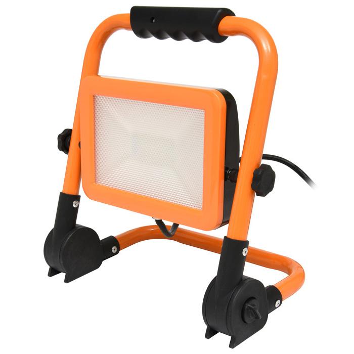 Orangener LED Strahler mit Staender 100W Tageslicht