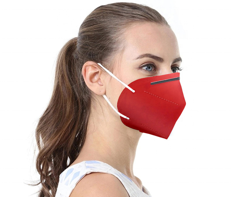 Rote Atemschutzmaske FFP2 / KN95 1 Stck