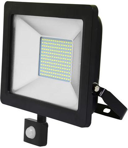 Schwarzer LED Strahler 50W city mit Sensor 5000K Tageslicht