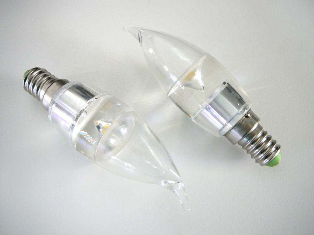 LED Lampe E14 SE3W240 transparent kerze Kaltweiß