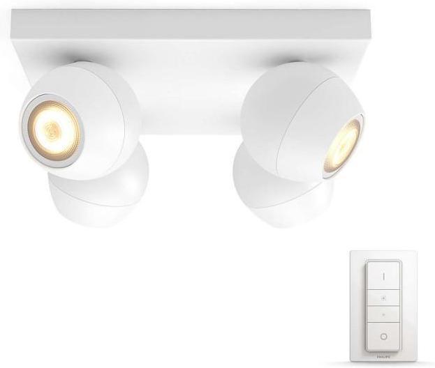 Philips HUE Buckram LED Strahler GU10 4x5,5W 4x250lm 3000 6000K Weiß 50474/31/P7