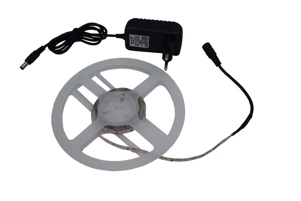 LED pásik 4,8W/m bez krytia biela kompletná sada 1,5m