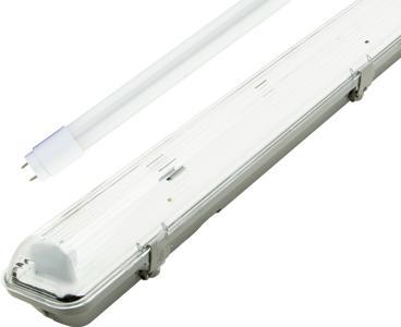 LED prachotesné teleso + 2x 60cm LED žiarivka 9W studená biela
