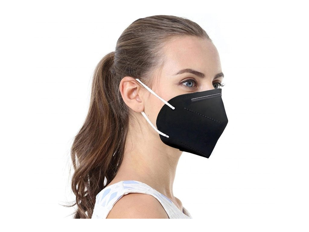 Čierny Respirátor FFP2 / KN95 1 ks