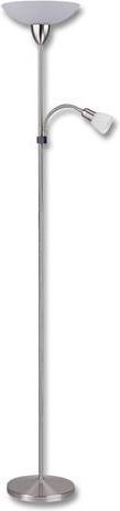 Biela LED stojaca lampa 15W teplá biela s chrómovým stojanom