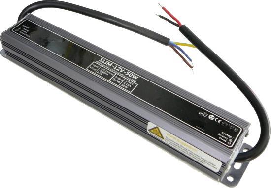 Vonkajší napájací zdroj SLIM 12V 4,1A 50W IP67 vodeodolný