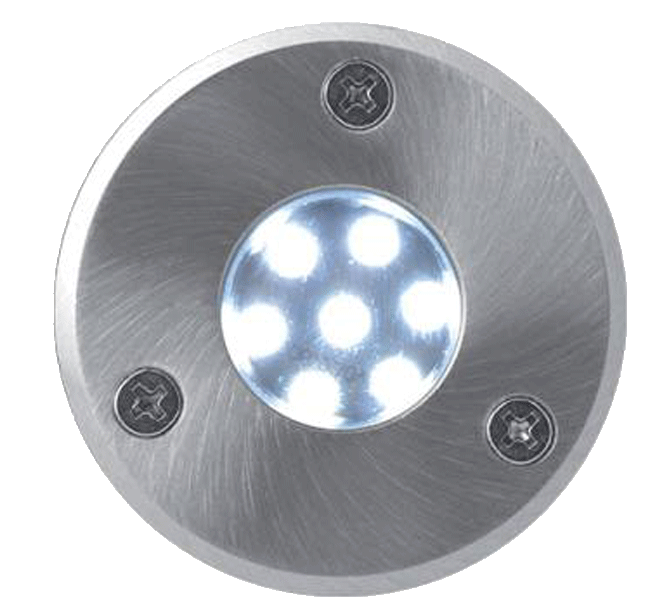 Nájazdové LED svietidlo do zeme 230V 0,5W 7LED studená biela