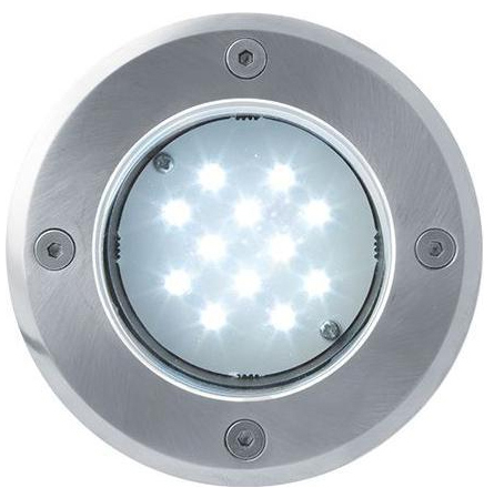 Nájazdové LED svietidlo do zeme 230V 1W 12LED studená biela