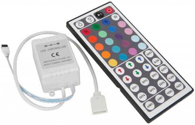 Ovládač RGB LED pásik s IR ovládáním 44 tlačítek