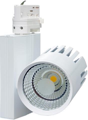 Biely 3 fázový lištový LED reflektor 40W neutrálna biela