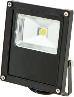 Čierny LED reflektor Daisy 10W studená biela