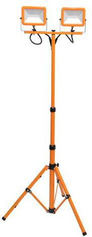 Oranžový LED reflektor s teleskopickým stojanom 2 x 30W neutrálna biela