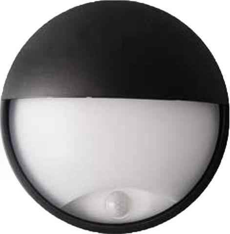 Čierne LED vonkajšie nástenné svietidlo 14W s čidlom DITA cover neutrálna biela