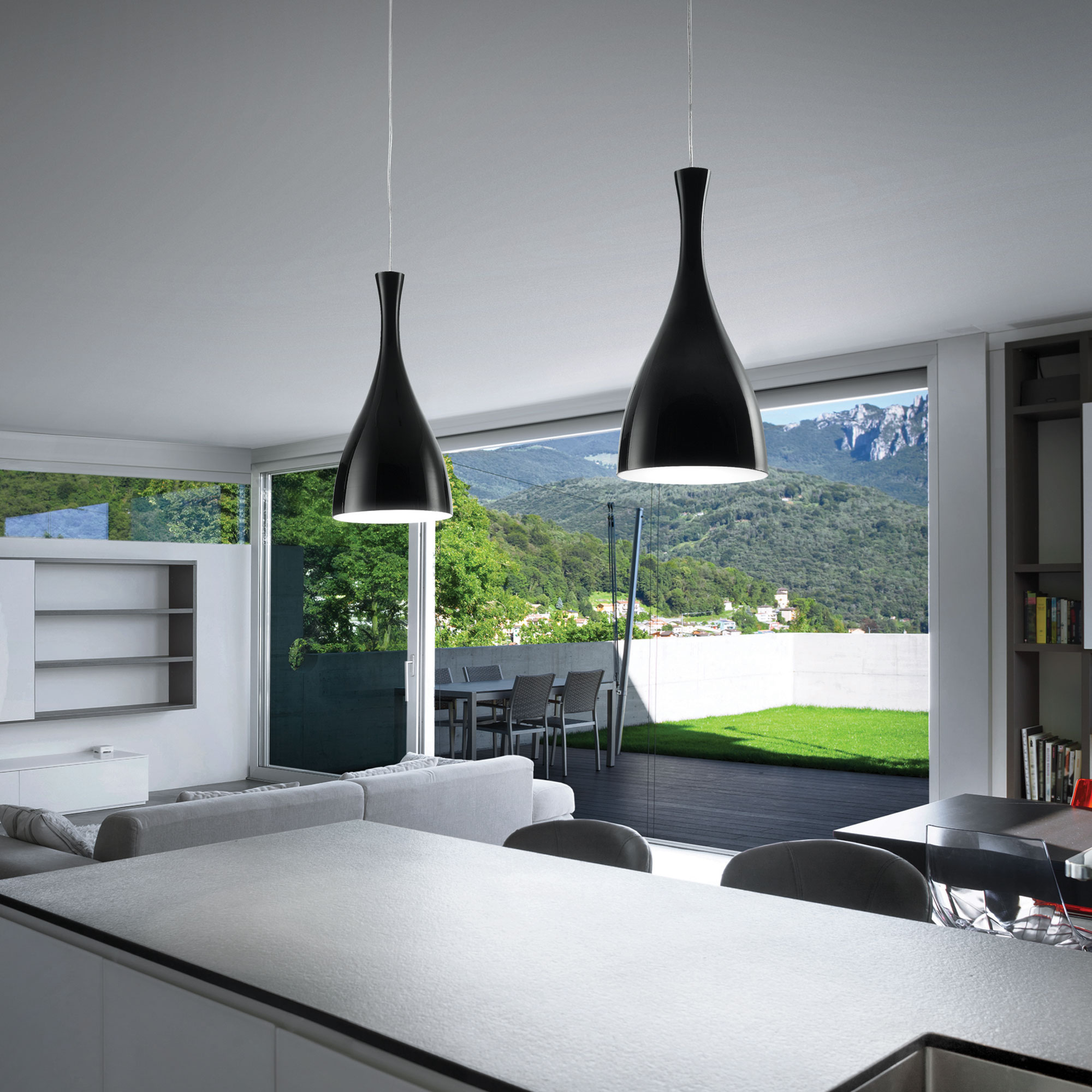 Ideal lux LED Olimpia nero závesné svietidlo 5W 12919