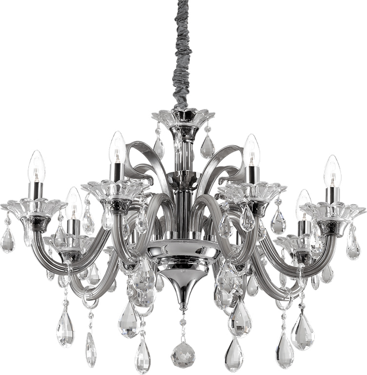 Ideal lux LED Colossal grigio luster 8x5W 81519