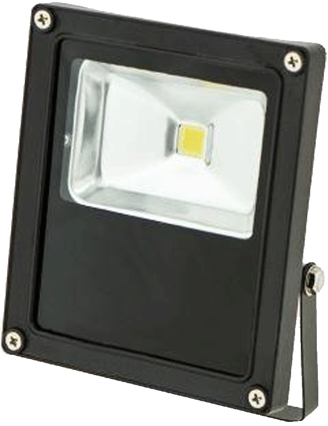 Čierny LED reflektor 12V 10W biela