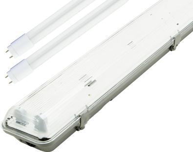 LED prachotesné teleso + 2x 60cm LED žiarivka denné biela