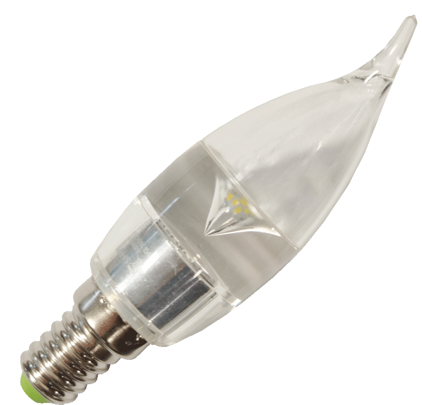 LED žiarovka E14 SE3W240 číra sviečka studená biela