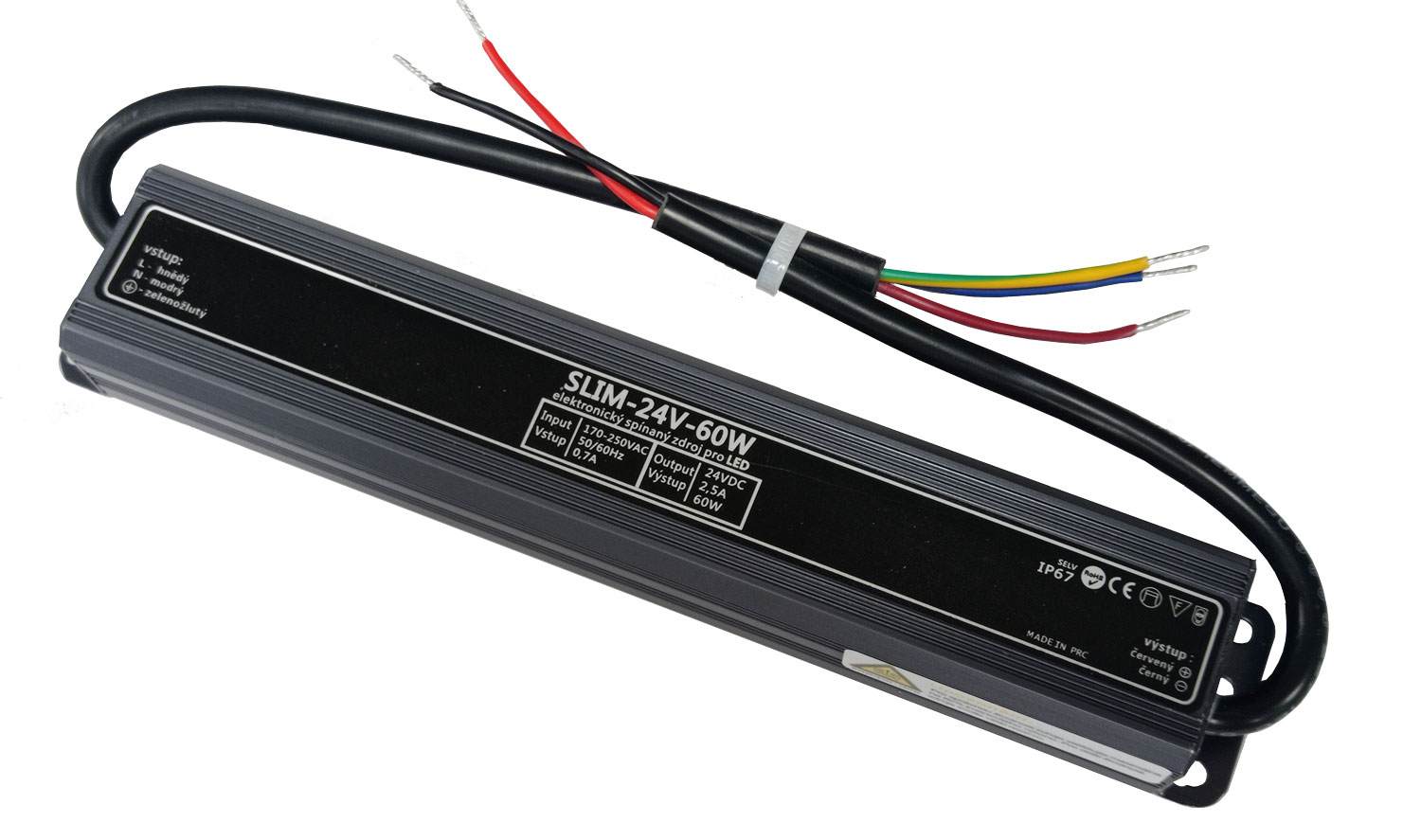 LED zdroj 24V 60W SLIM IP67 vodeodolný