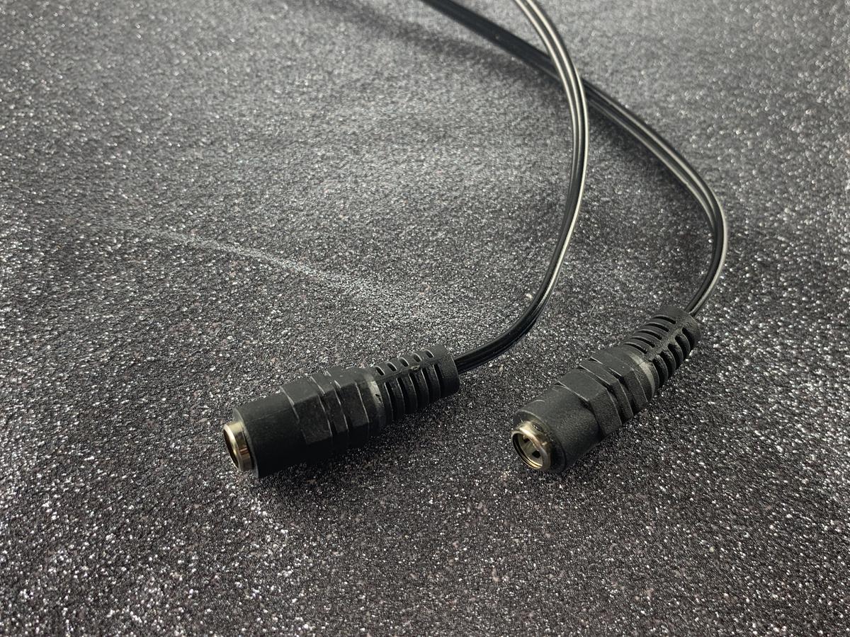DC konektor napájací s káblom farba čierna (samica) 25cm