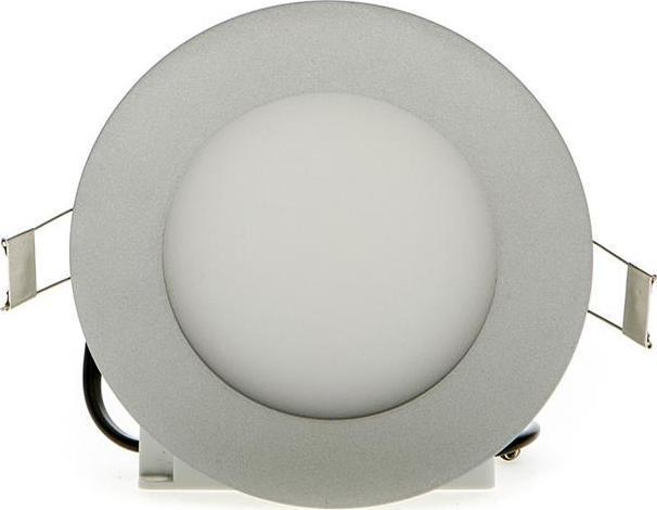 Stmievateľné strieborný kruhový vstavaný LED panel 120mm 6W studená biela