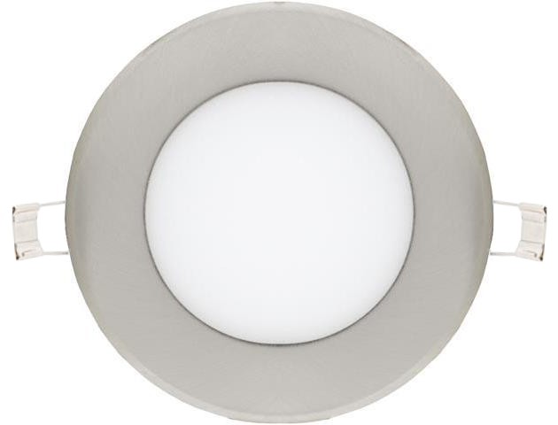Stmievateľné chrómový kruhový vstavaný LED panel 120mm 6W neutrálna biela