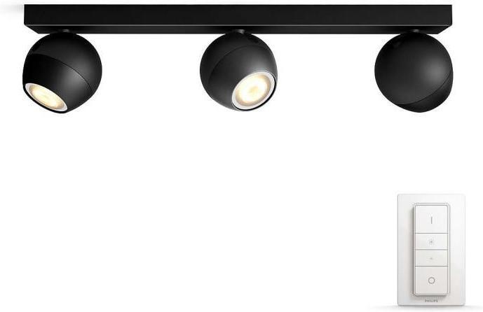 Philips HUE Buckram svietidlo bodové LED GU10 3x5,5W 3x250lm 3000 6000K čierna 50473/30 / P7