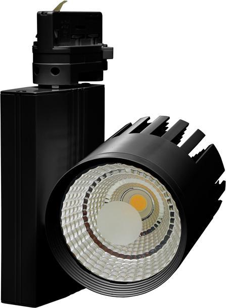 Čierny 3 fázový lištový LED reflektor 40W neutrálna biela