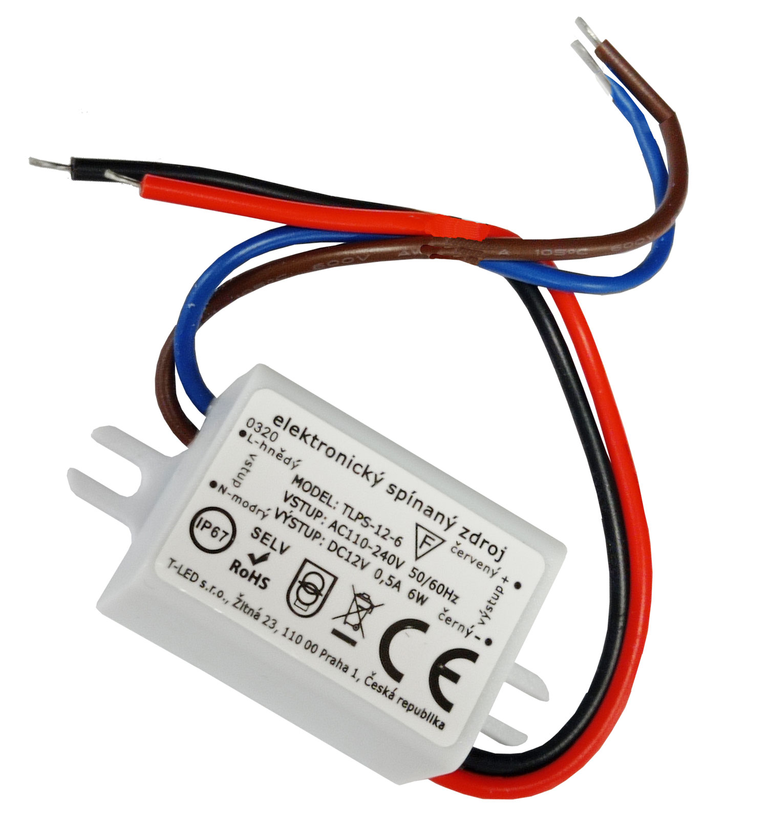 LED zdroj 12V 6W IP67