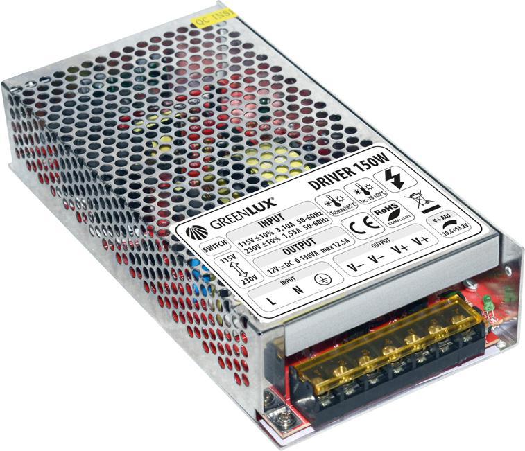 LED zdroj 12V 150W IP20