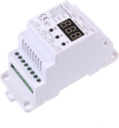DMX DimLED dekodér 4CH DIN