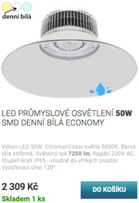LED průmyslové osvětlení 50W SMD denní bílá