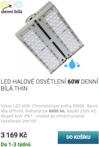 LED halové osvětlení 60W denní bílá