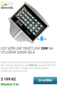 LED veřejné osvětlení 28W denní bílá