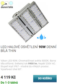 Stmívatelné DALI LED halové osvětlení 90W denní bílá
