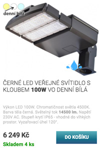 Výklopné LED pouliční osvětlení 30W denní bílá
