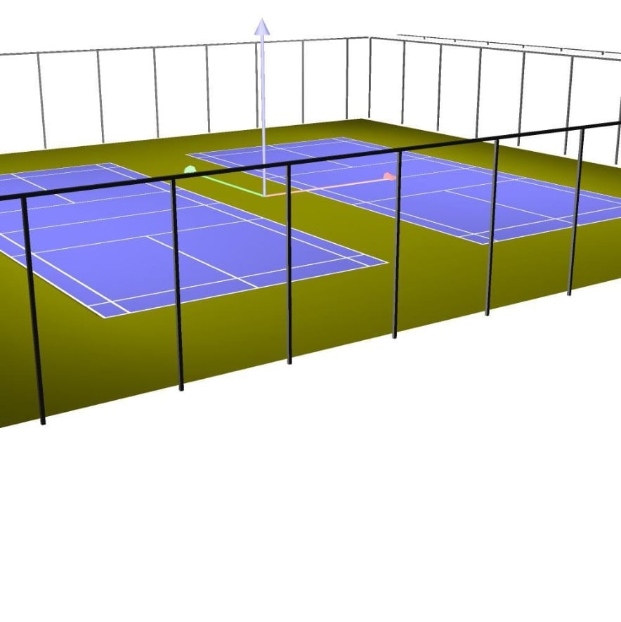 3D-Visualisierung der Lichtplanung für den Pickleball-Court