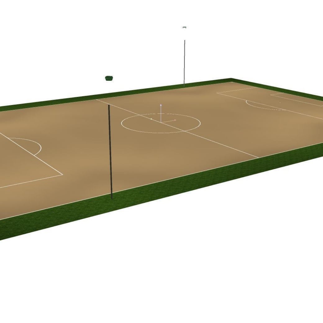 3D-Visualisierung der Flutlichtanlage im Fußballstadion