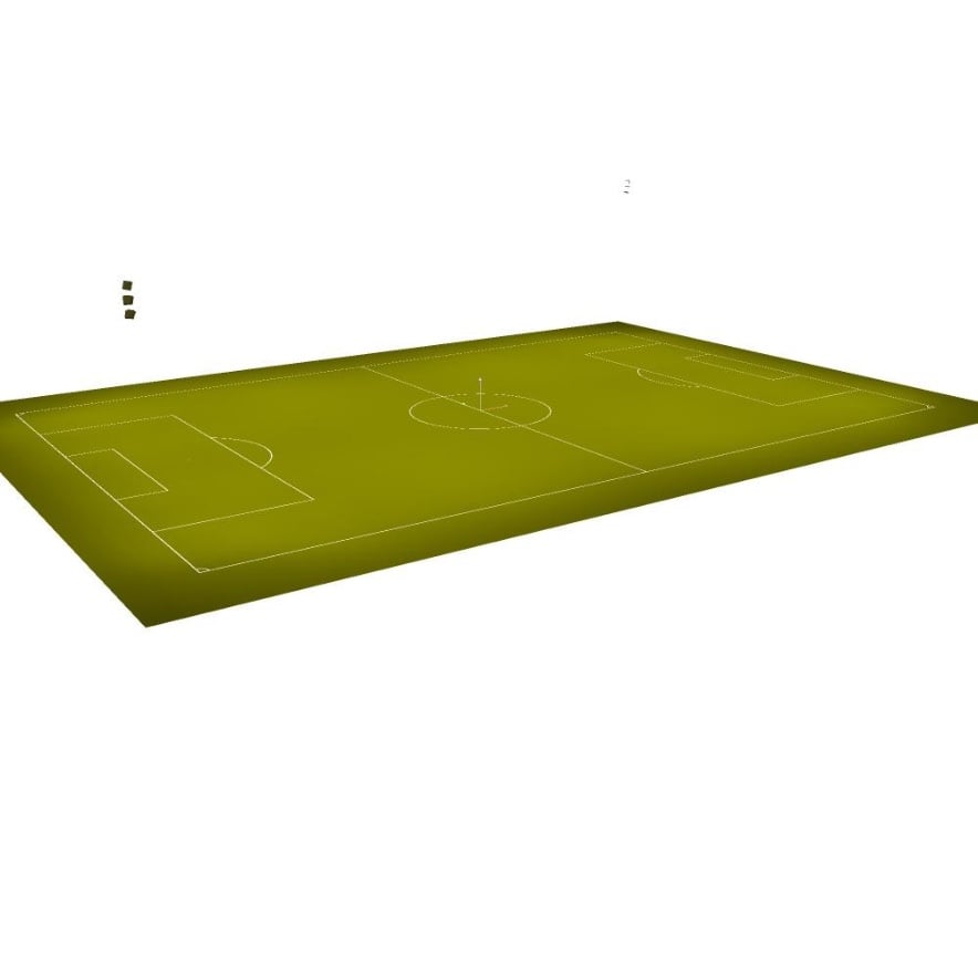 3D-Visualisierung der Flutlichtanlage im Fußballstadion