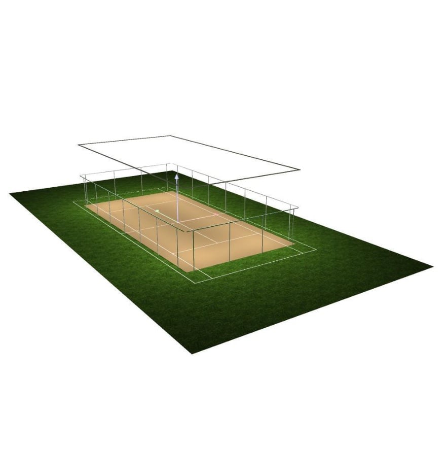 3D-Visualisierung der Halle mit abgehängten LED-Linearleuchten