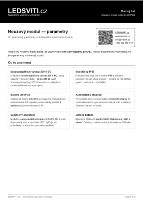 Datasheet driveru