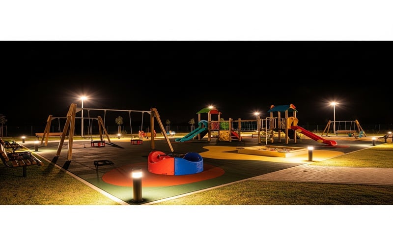 Spielgeräte auf einem Kinderspielplatz