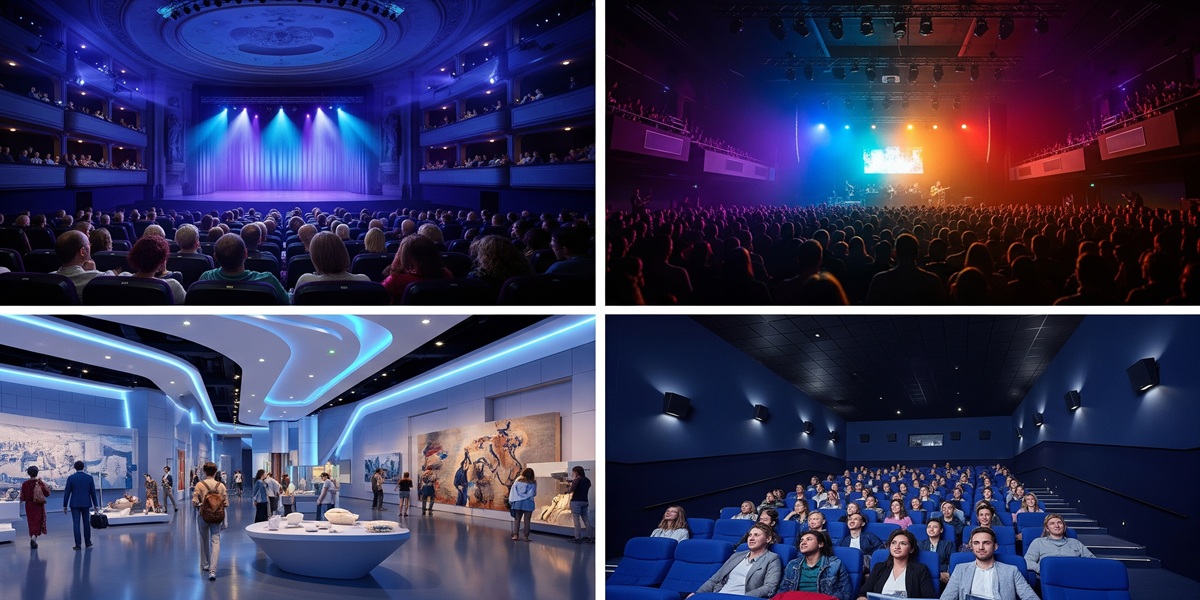 Theatersaal mit Zuschauerraum und Bühne
