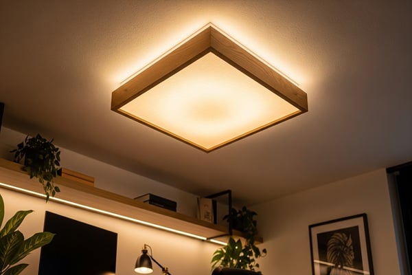 Deckenbeleuchtung in einem Arbeitszimmer