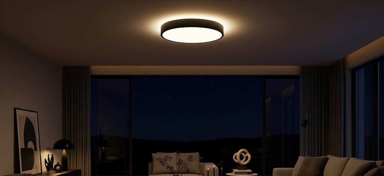 LED-Deckenleuchte im Innenraum (Symbolbild)