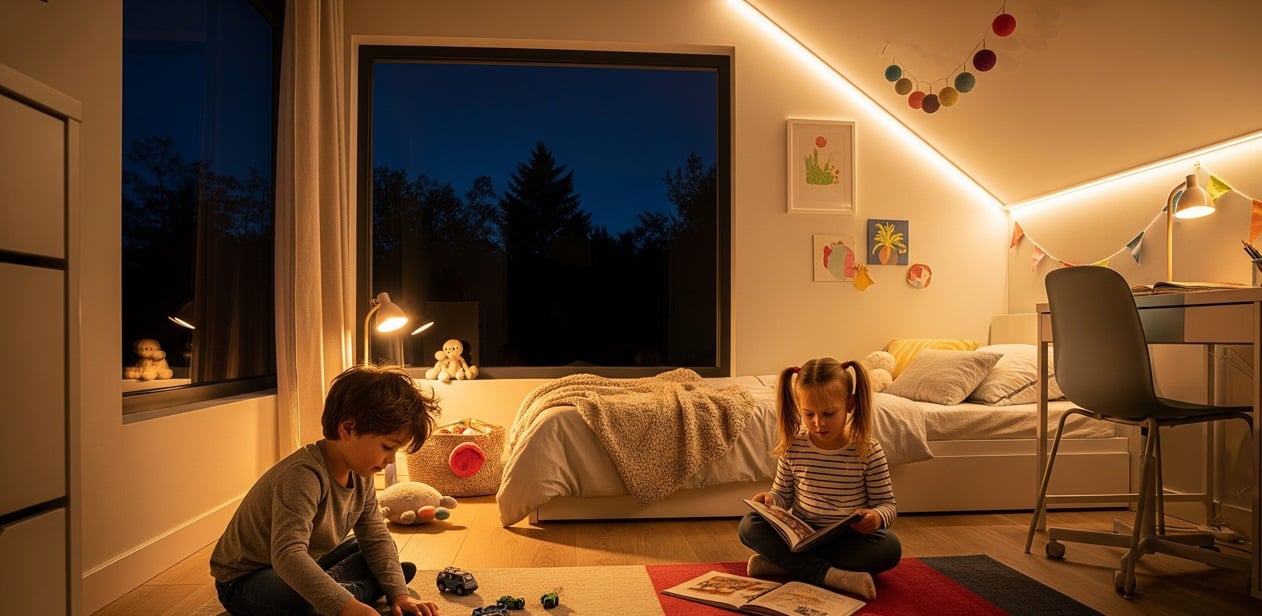 Kinderzimmer mit LED-Beleuchtung (Symbolbild)