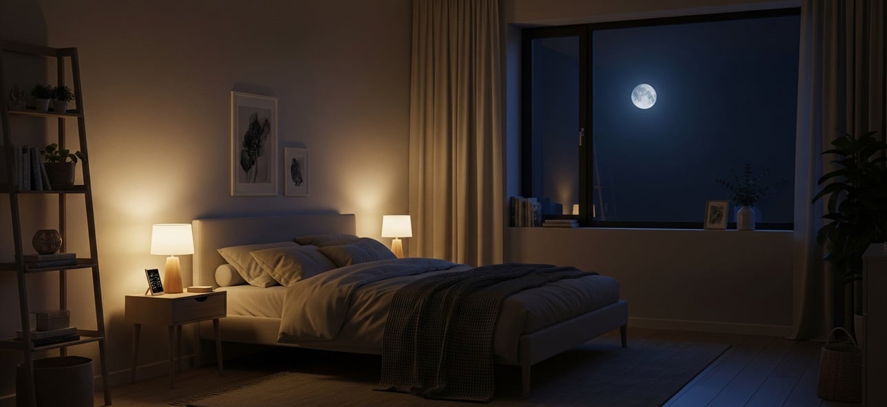 Smarte LED-Beleuchtung im Wohnraum (Symbolbild)