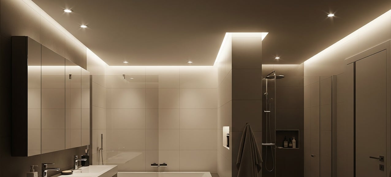 Badezimmer mit LED-Beleuchtung (Symbolbild)